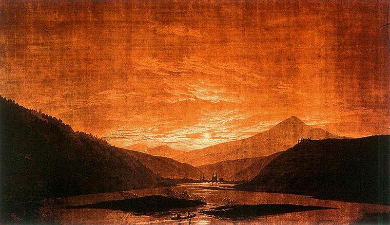 Caspar David Friedrich Mountainous River Landscape China oil painting art